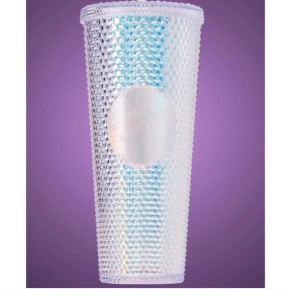 Starbucks 2018 Iridescent Rainbow Studded Unicorn Tumbler Cup 24 Oz NO STRAW